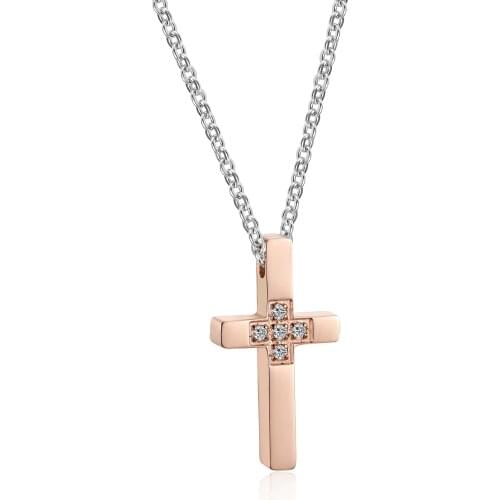 Wholesale Cross Crystal Necklaces Stainless Steel Tag Pendant Necklace Mens Fashion Jewelry Gift