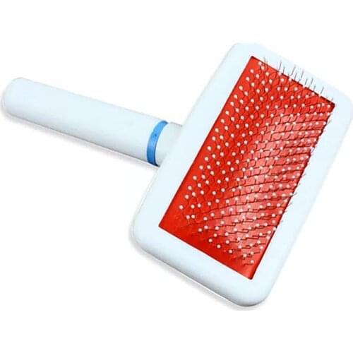 Pet Stainless Steel Combs White Round Head Cat And Dog Detangling Brush Air Bag Needle Fur Brushes Grooming Tools Hair Removal