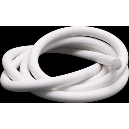 Silicone Rubber Foamed Sponge Strip Round Sealed Gasket Waterproof Bars White 1Meter