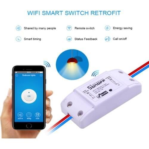 2pcs SONOFF Basic Smart Home Wifi Wireless Switch Remote Control Automation Relay Module for Apple Android Smartphones 10A 220V
