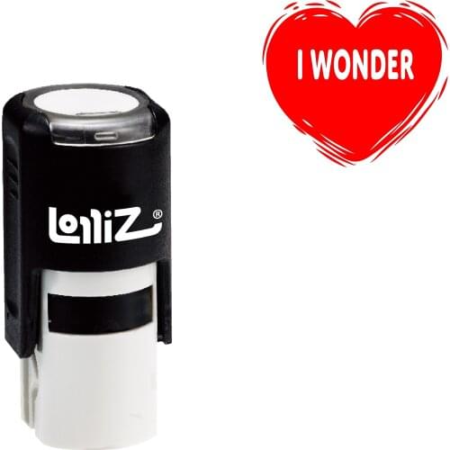 LolliZ I WONDER Self-Inking Rubber Stamp - Inky Conversation Heart Series