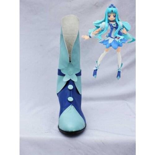 Pretty Cure Cure Marine Blue Cosplay Boots Shoes Anime Party Cosplay Boots Custom Made for Adult Women High Heel Shoes