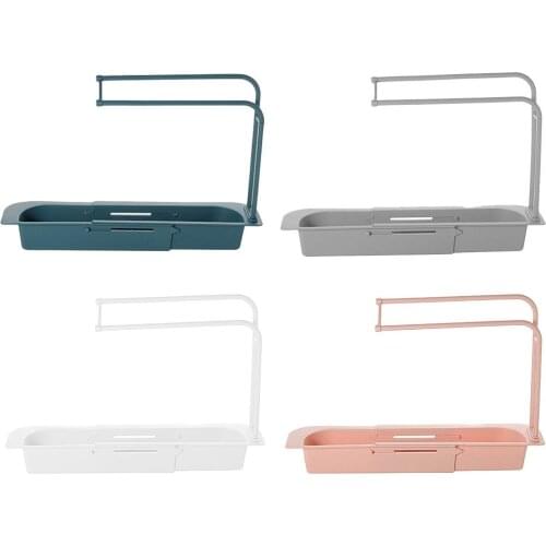 39x27x9cm Drain Basket Expandable Easy Installation Storage Sink Holder Rack Sponge Holder Tray for Kitchen Storage Accessories