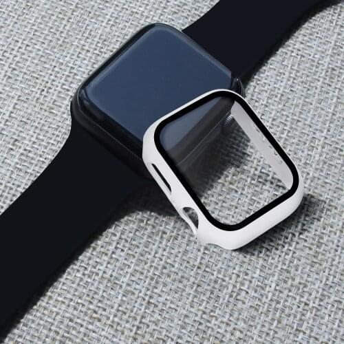 Glass+case For Apple Watch series SE 6 5 4 3 2 1 44mm 40mm iWatch Bumper Screen Protector Cover 42mm 38mm for Apple Watch Case