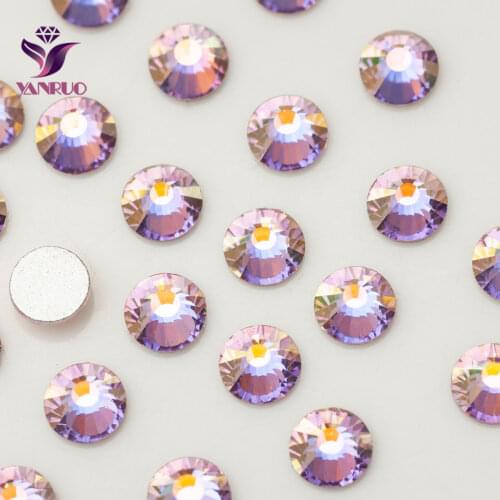 YANRUO Light Rose AB (223 AB) Flatback Rhinestones Non Hotfix Crystal Strass Cristal Pink AB Crystals for Dance