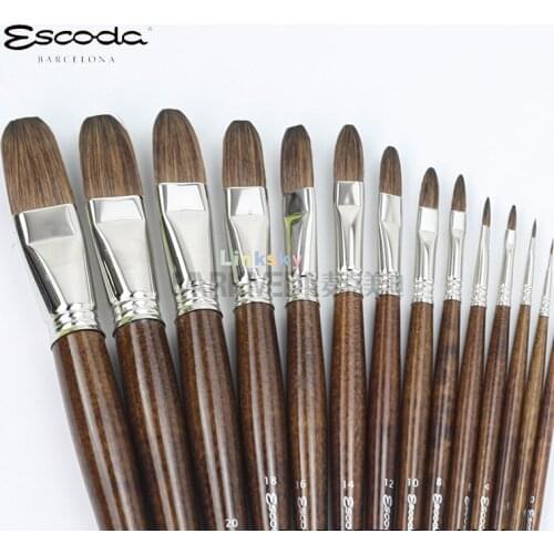 Escoda Series 1543/3042 Versatil Short Handled Flat Wash, Synthetic Fibers ,for The Professional or Seasoned Watercolor Artist