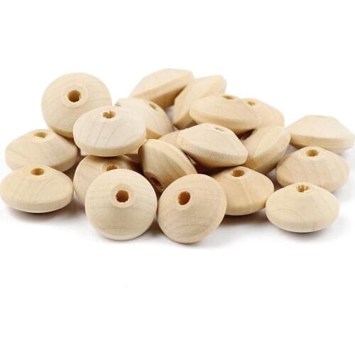 WLYeeS Eco-Friendly Round UFO Wooden Spacer beads 8 to 21mm wood Loose bead for DIY Women Men Jewelry Bracelet Necklace Making