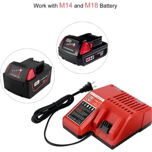 For Milwaukee battery Charger M18 M14 14.4V 18V 12V Li-ion Battery 48-11-1815 48-11-1820 48-11-1840 48-11-1850 48-11-1828