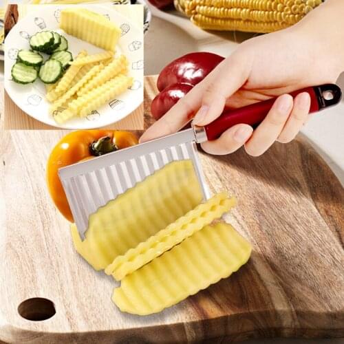 CARRYWON 1pcs Kitchen Accessories Chip Dough Vegetable Carrot Blade Potato Crinkle Wavy Cutter Slicer Stainless Kitchen Gadgets