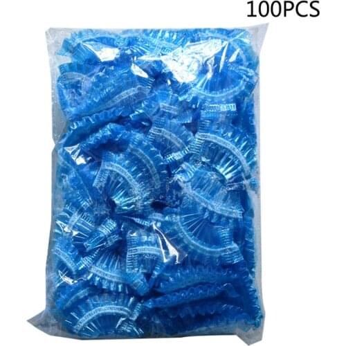 100Pcs Thickened Disposable Plastic Waterproof Ear Protector Cover Cap Salon Hairdressing Dye Shield Earmuffs Shower Tool F42F