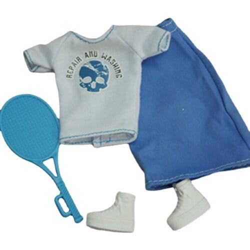 11.5" Fashion White Shirt Tops Blue Skirt Shoes Racket Doll Outfits For Barbie Clothes Baseball Uniform Clothing 1/6 Accessories