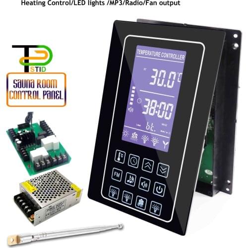 110/220VAC 16A 4.5KW Home personal Time Heater Controller for Sauna Accessories MP3, FAN, lamp, AUX multi-function