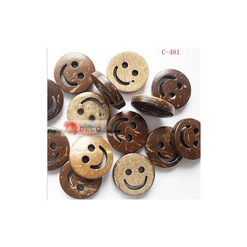50pcs/lot Natural Smile Coconut Buttons Hollow-out Clothing Button Decoration Accessories(ss-559)