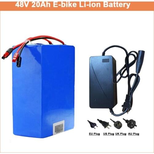 48V 20AH battery pack 48V 20AH 1000W ebike e scooter Lithium ion battery 30A BMS and 2A Charger Free customs tax