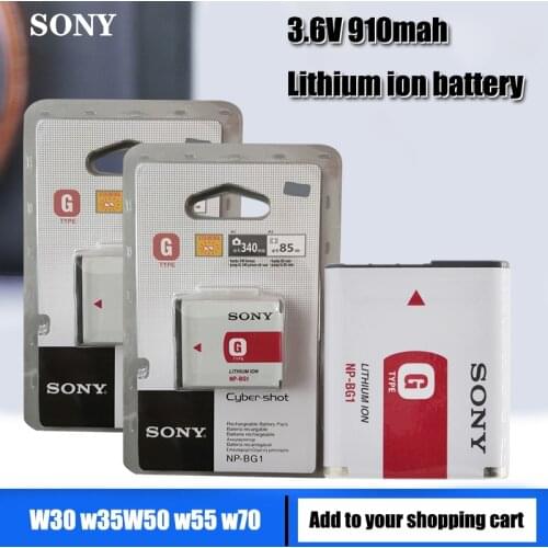 Sony Original 3.6v NP-BG1/FG1 NP BG1 NPBG1 910mah Lithium Rechargeable Battery DSC H50 H10 H20 W210 W220 HX30 WX10 Camera Cell