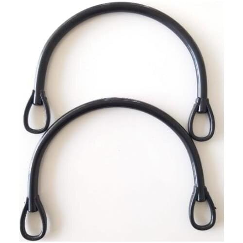 Bamboo looking plastic handle bag black color A20