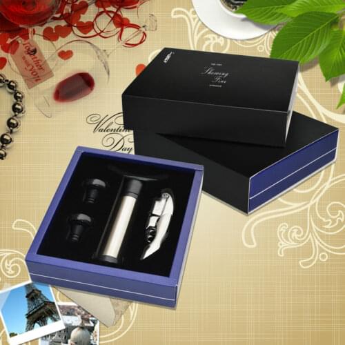 ShowingFine Bar Tools 2-Steps Wine Corksrew Opener and Stainless Steel Vacuum Stopper in a Gift Box Good Presents and Promotions