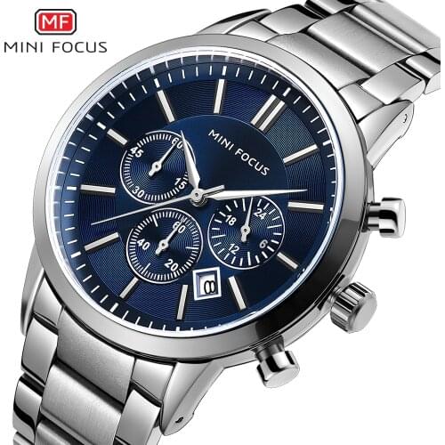 MINIFOCUS Men Army Military Sport Watches Quartz Watch Steel Top Brand Luxury Clock Fashion Blue wristwatch Relogio Masculino