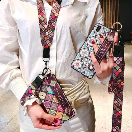 Fashion Plaid Style Wrist Strap Phone Case For iPhone X XR XS 6 6s 7 8 Plus 11 For iPhone 12 Pro Max 12mini SE with Lanyard Neck