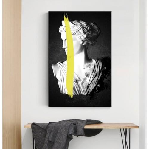 Black White Sculpture of Artemis Goddess Canvas Art Posters and Prints Ancient Greek Paintings Nordic Art Picture for Home Decor