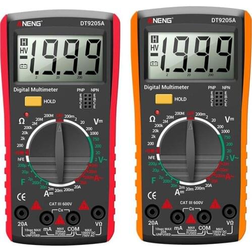 ANENG DT9205A Digital Multimeter LCD AC/DC Transistor Ammeter Tester Electrical NCV Test Meter Profesional Analog Auto Range