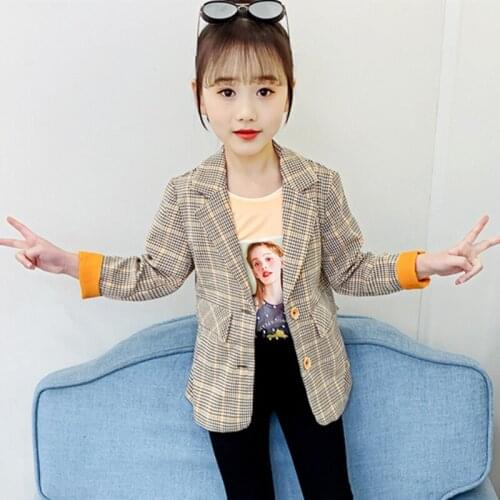 Girls Babys Kids Coat Jacket Outwear 2021 Plaid Autumn Thicken Warm Overcoat Top Outdoor Sport Birthday Gift Childrens Clothin