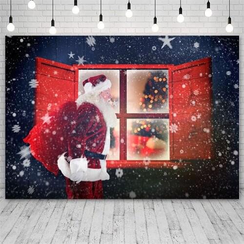 Avezano Backdrop Merry Christmas Tree Winter Gift Santa Claus Child Background Photo Studio Photophone Wallpaper Photozone Decor
