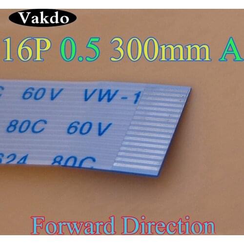 2-100pcs/lot 16pin 16p FFC FPC flat flexible cable 0.5mm pitch 16 pin Forward Length 300mm Width 8.5mm Ribbon Flex Cable Type A