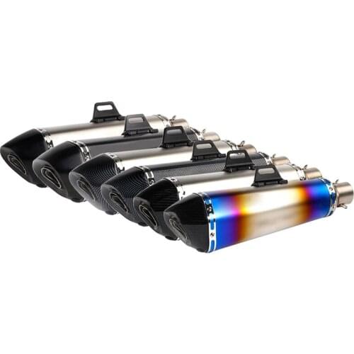 Length 470mm Inlet 51mm Motorcycle Exhaust End Pipe Muffler Universal Motorbike Pitbike Scooter Slip On Escape Moto Carbon Fiber
