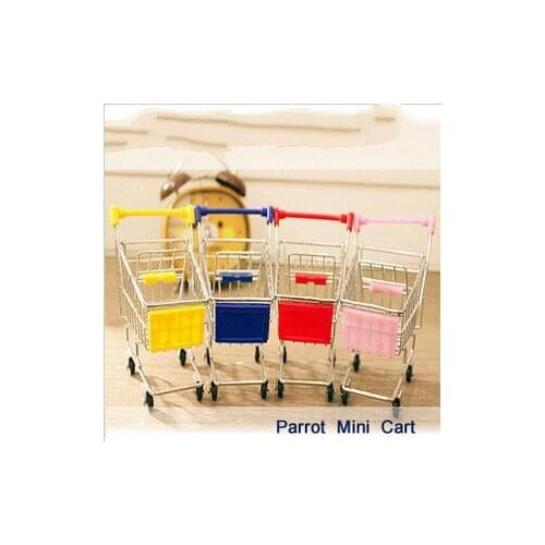 Parrot Toy Stroller Parrot Trainingm Mini Shopping Trolley Rabbit Hamster Pet Products Bird Supplies 2pcs/lot Random Colors