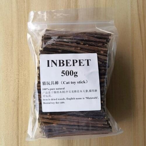 INBEPET 300/400/500g Cat Toy Stick, Cat Toys Catnip Matatabi Actinidia Silvervine Wood for Cats Snacks Cleaning Teeth 120x3-6mm