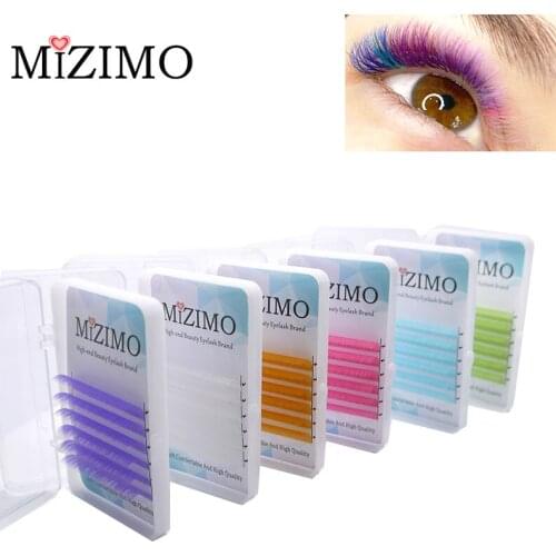 MIZIMO artificial mane color eyelashes 8-17mm bright color grafting eyelashes personality eyelash extension