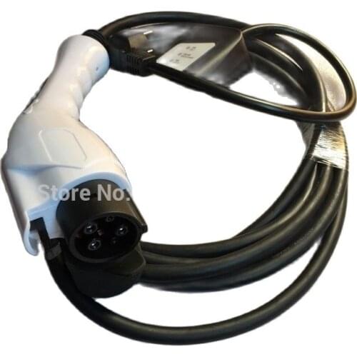 J1772 Evse Electric Car Charger Level 2 6A 8A 10A 12A 16A Type1 Plug Charger With EU Wall Socket Input 10m Cable
