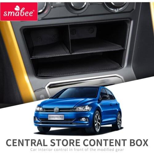 Smabee Car central console storage box for VW POLO 2018 2019 Plus GTI dashboard Tidying BOX for Volkswagen POLO Accessories