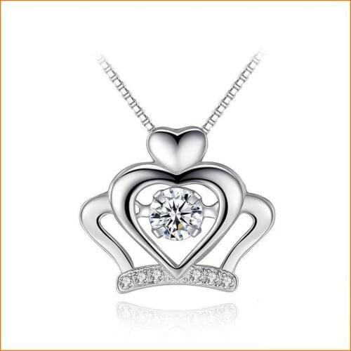 Crown Necklace Pendant Authentic 925 Sterling Silver Zircon Crown Necklace Pendants For Women Without Chain Fine Jewelry