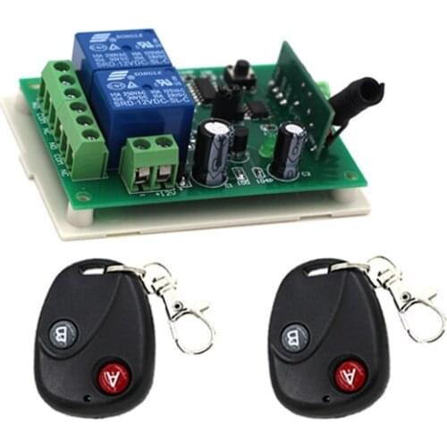 Hot sell DC 12V 24V Wireless Remote Control Switch 2CH Relay Receiver Remote Switch 315Mhz 433Mhz