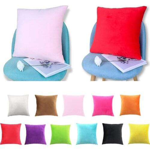 Soft Velvet Throw Pillow Cover Sham Velvet Cushion Cover Pillowcase 50 x 50cm, 60 x 60cm Sizes, Plain Pattern