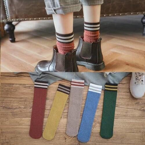 Japanese Harajuku Style Kawaii Funny Socks Women for Spring Autumn Winter Cotton Stripe Socks Women 12402