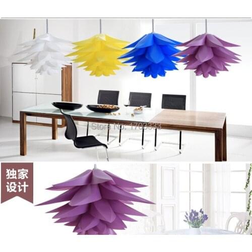 Wholesale DIY Modern pinecone Pendant light creative lily lotus novel led e27 iq puzzle lamp white Free Shipping