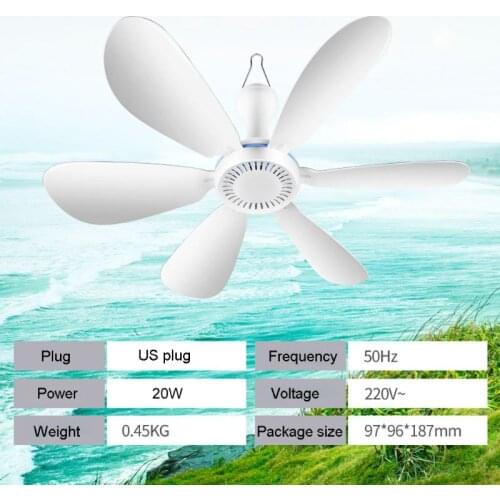 AC 220V 20W 6 Leaves 16.5inch Silent Household Dormitory Bed Hanging Fan ON OFF Switch Ceiling Fan Energy Saving Cooling Fan