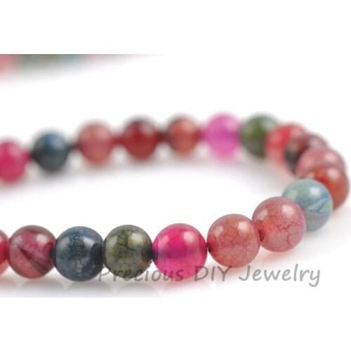 Natural Colorful Crystal Round Loose Stone Beads For Jewelry Making DIY 6mm 8mm 10mm 12mm TRS0007