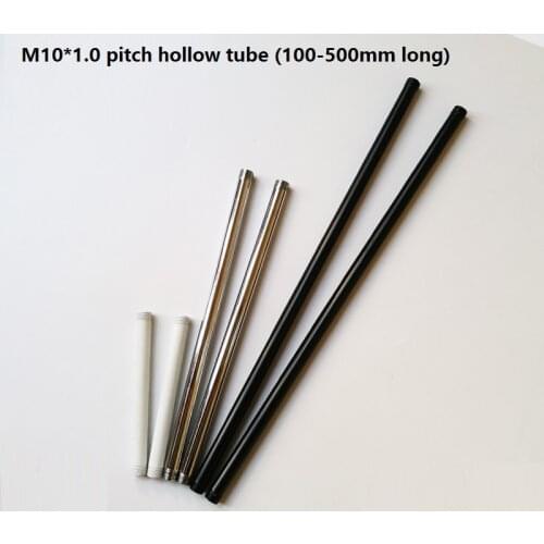 M10 black/white/chrome straight hollow Pipe with 10mm screw thread on both ends DIY Lighting connection hollow Tube