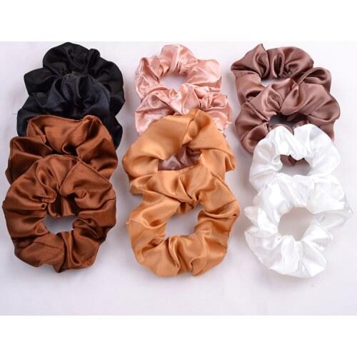 1 Piece Women Elegant Colorful Hair Scrunchie Elastic Hair Band Ponytail Holder Hair Rope Rubber Band Headband Hair Accessories
