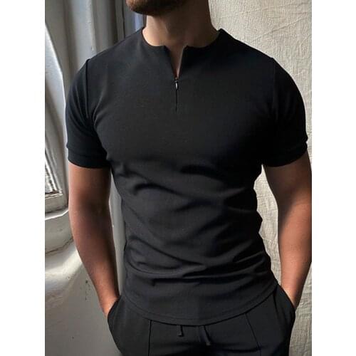 Fashion Solid Color Mens Polo Shirt High Quality Exercise Casual Street Polo Shirt New Men Summer Fashion Short-Sleeved Shirt