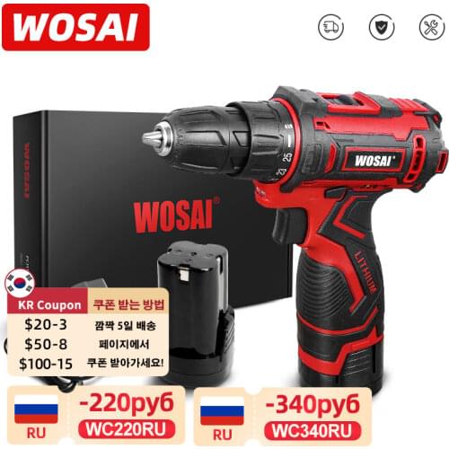 WOSAI 16V MT Series Electric Screwdriver Cordless Drill Lithium Battery Drill 25+1 Torque Settings 3/8-Inch 2-Speed Power Tools