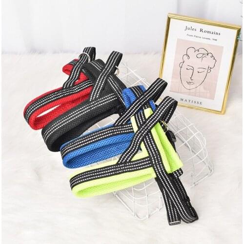 Pet Dog Cat Reflective Breathable Vest-Style Nylon Rope Traction Ropes Chest Strap Teddy Collar Bichon Puppy Durable Pet Supplie