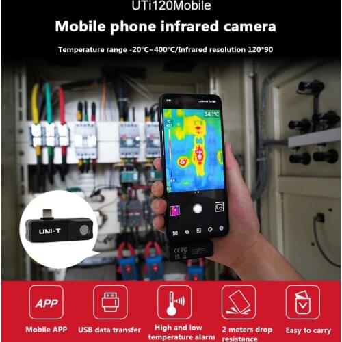 Thermal Camera UTi120 Mobile Phone Thermal Imager for Phone for Android Type-C Detect Water Pipe Floor Heating