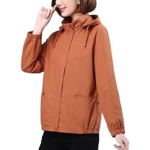 Women New Trench Coat Autumn Winter Fashion Elegant Windbreaker Outwear Womens Casual Loose Middle aged Mother Overcoat R801