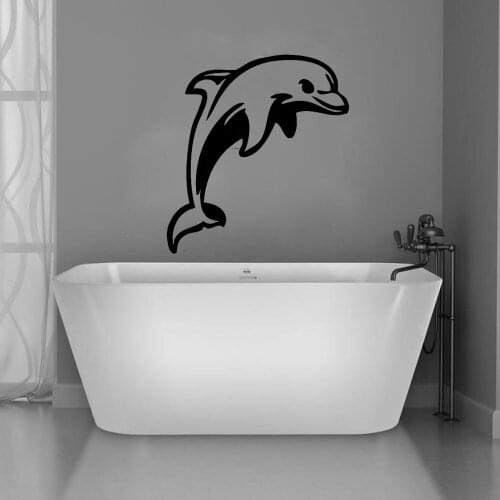 Vinyl Wall Sticker Bathroom House Decorative Removable Wall Decals Fish Sea Dolphins Living Room Decal Mural Room Design 5115