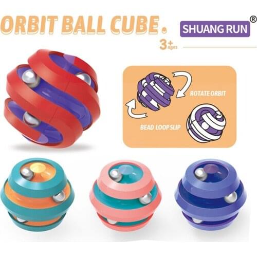 Starry Sky Rotating Bean Toys Decompression Small Beads Spinner Magic Cube Toys Stress Relieve Puzzle Track Ball for Kids Adult